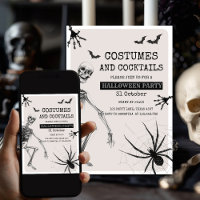 Costumes and Cocktails Scary Party with Skeleton