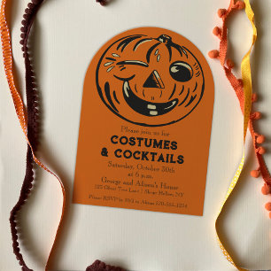 Costumes and Cocktails Vintage Halloween Party Invitation