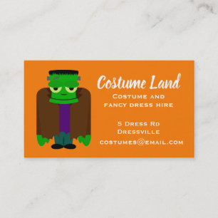 Costumes and fancy dress hire business card