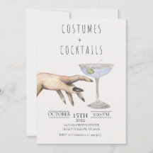 Costumes + Cocktails Adult Halloween Invitation