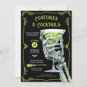 Costumes & Cocktails Adult Spooky Halloween Party Invitation
