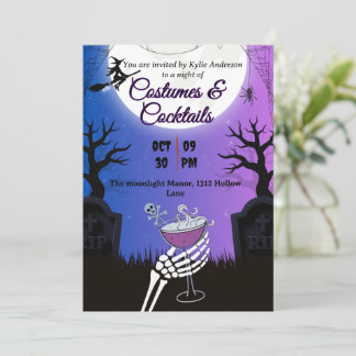 Costumes & Cocktails Halloween Part Invitation