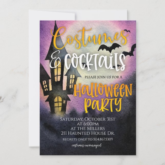 Costumes & Cocktails Halloween Party Invitation (Front)