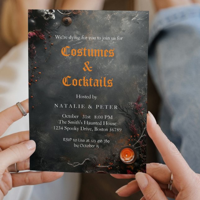 Costumes & Cocktails I Candles Grey Invitation (Creator Uploaded)