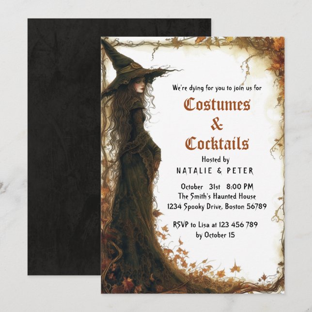 Costumes & Cocktails I Witch Invitation (Front/Back)
