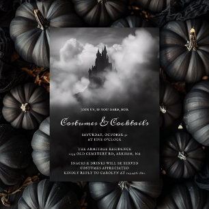 Costumes & Cocktails Spooky Castle Adult Halloween Invitation