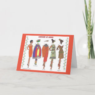 Costumes of Africa Paper Doll Greeting Card