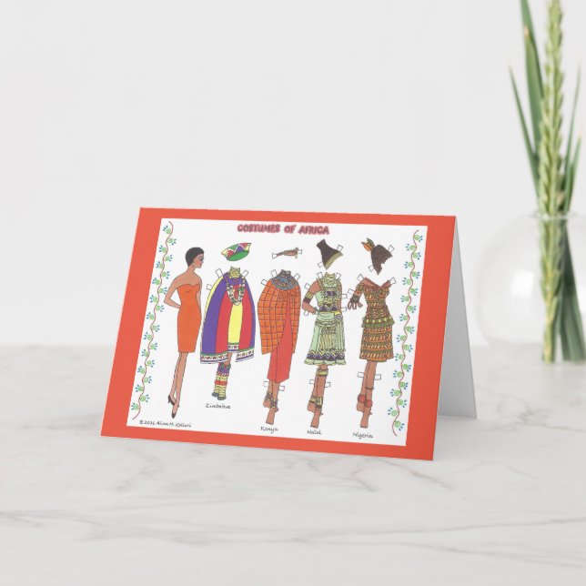 Costumes of Africa Paper Doll Greeting Card (Front)
