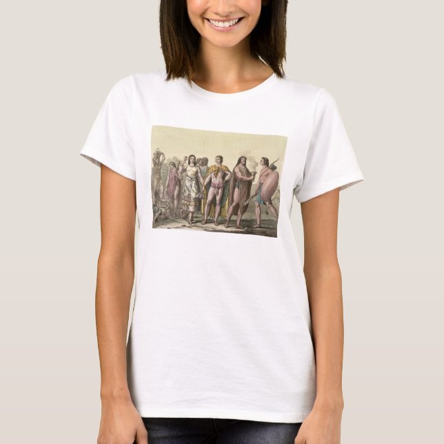 Costumes of the Mexicans (color engraving) T-Shirt (Front)
