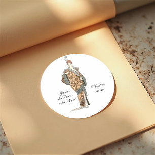 Costumes Parisiens- Manteau du soir  Classic Round Sticker