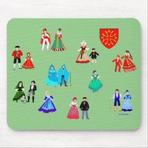 Costumes traditionnels de Midi-Pyrénées, France Mouse Pad