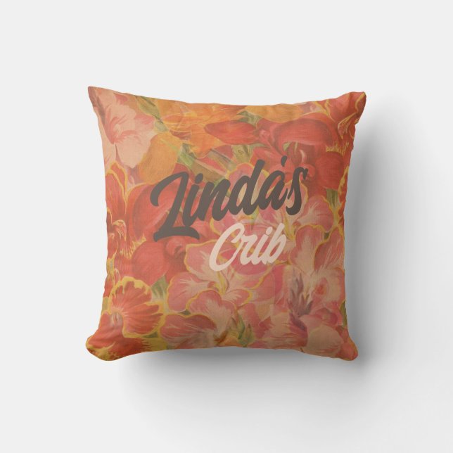 costumisable floral roses garden flower cushion (Front)