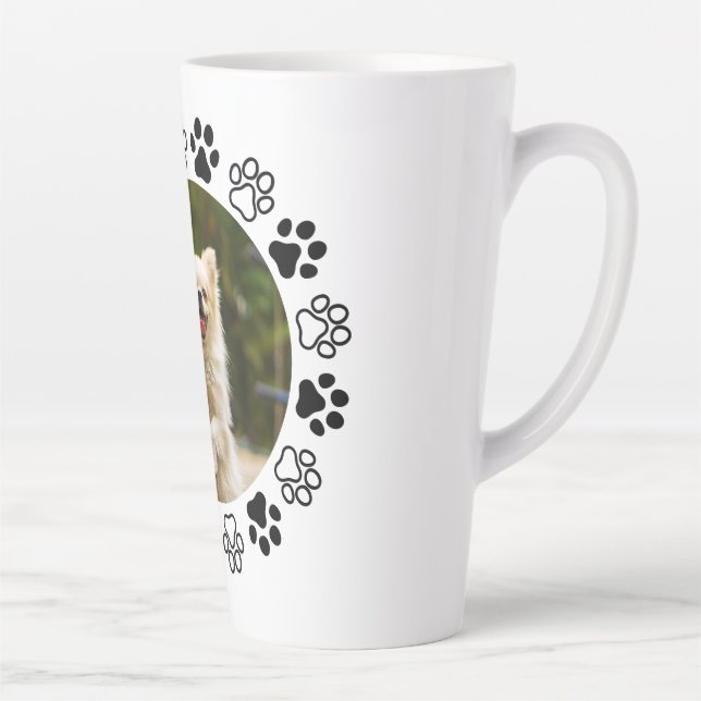 Costumizable dog portrait canine  latte mug (Right)