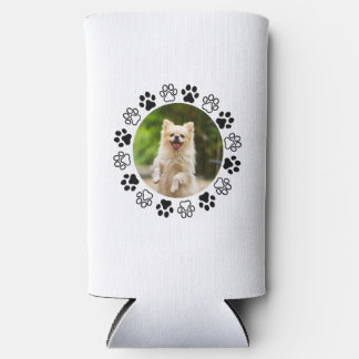 Costumizable dog portrait canine seltzer can cooler