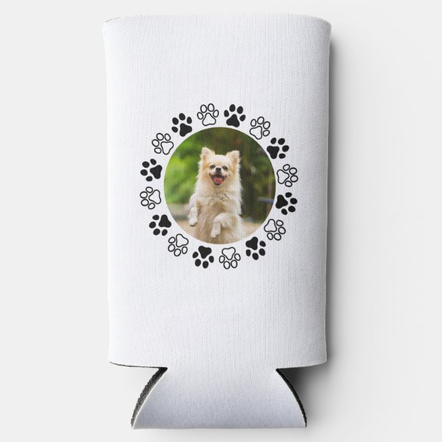 Costumizable dog portrait canine  seltzer can cooler (Front)