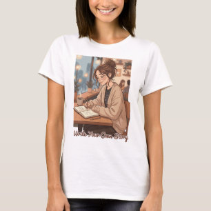 Cosy Aesthetic Write Your Own Story Journal Illust T-Shirt