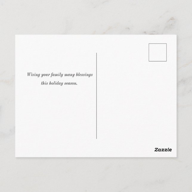 Cosy African American Family Holiday  Postcard (Back)