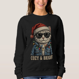 Cosy And Bright Christmas Cat Hoodie
