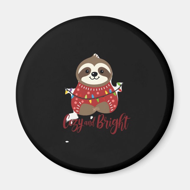 Cosy And Bright Sloth Christmas Lights (1) Magnet (Front)