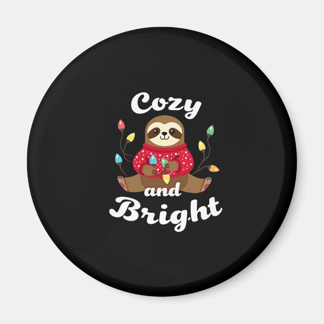 Cosy And Bright Sloth Christmas Lights (2) Magnet (Front)