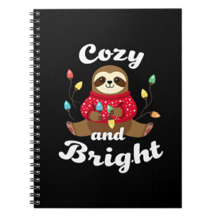Cosy And Bright Sloth Christmas Lights (2) Notebook