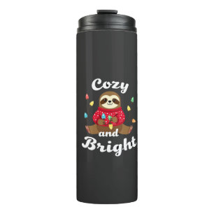 Cosy And Bright Sloth Christmas Lights (2) Thermal Tumbler