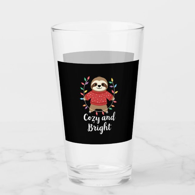 Cosy And Bright Sloth Christmas Lights (3) Glass (Front)