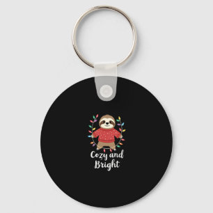 Cosy And Bright Sloth Christmas Lights (3) Key Ring