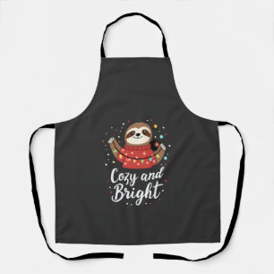 Cosy And Bright Sloth Christmas Lights (4) Apron