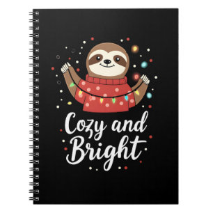 Cosy And Bright Sloth Christmas Lights (4) Notebook