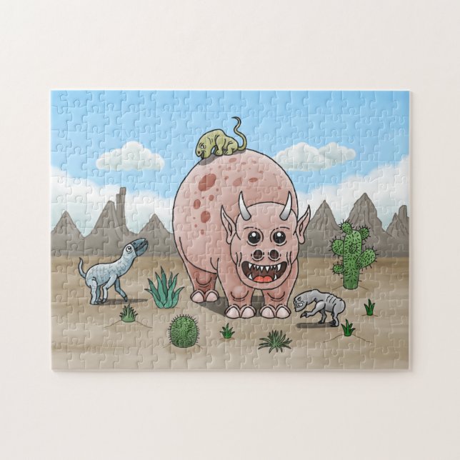 Cosy and Cute Fantasy Dinosaurs Jigsaw Puzzle (Horizontal)