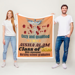 Cosy and Qualified Nurse Graduation Blanket – Clas