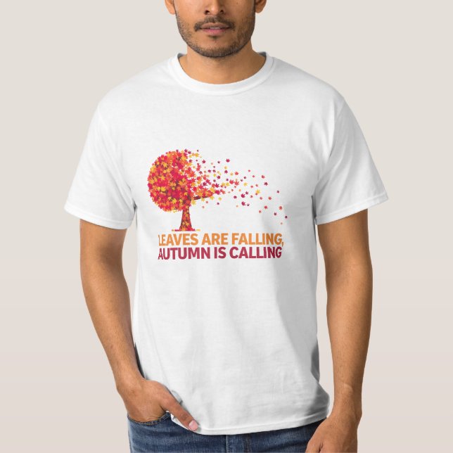 Cosy and Whimsical Fall-Themed Artwork T-Shirt (Front)