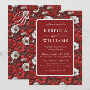 Cosy Anemones Accent Garden Wedding Invitation