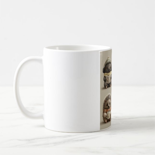 Cosy Animal Friends Reading and Relaxing Coffee Mug (Left)