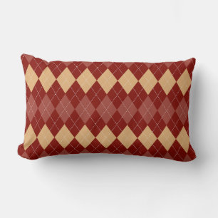 Cosy Argyle Aesthetic with Dotted Lines Lumbar Cushion