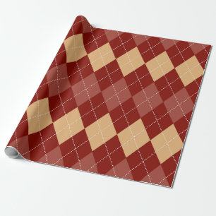 Cosy Argyle Aesthetic with Dotted Lines Wrapping Paper