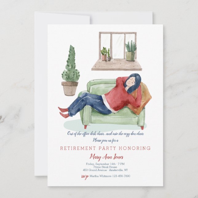 Cosy At Home Retirement Party Invitation (Front)