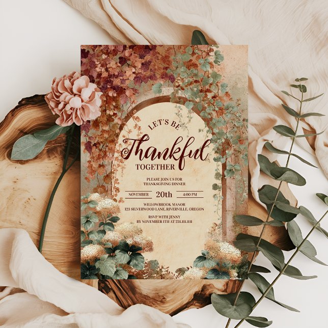 Cosy Autumn Archway Thanksgiving Dinner Invitation (Creator Uploaded)