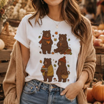 Cosy Autumn Bears Cottagecore Forest Illustration