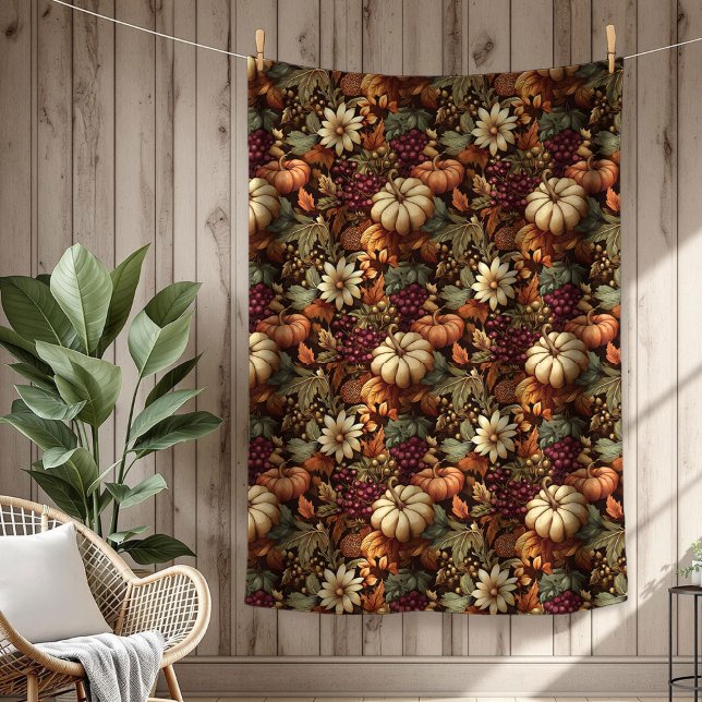 Cosy Autumn Blanket with Pumpkins Floral Elegance (Cozy Autumn Blanket with Pumpkins Floral Elegance)