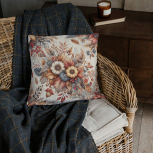 Cosy Autumn Botanical Florals Cushion