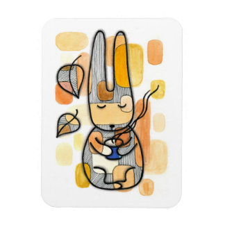 Cosy Autumn Bunny Flexible Photo Magnet