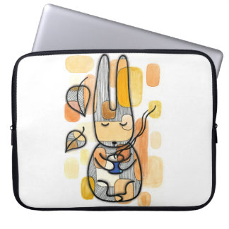 Cosy Autumn Bunny Laptop Sleeve