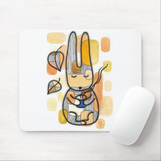 Cosy Autumn Bunny Mouse Pad