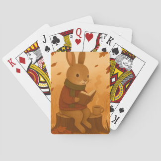 Cosy Autumn Bunny Playing Cards