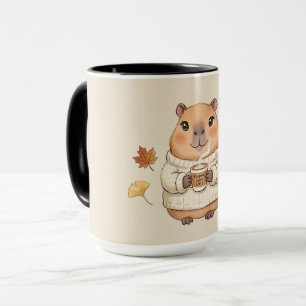 Cosy Autumn Capybara Kawaii Pumpkin Spice Latte Mug