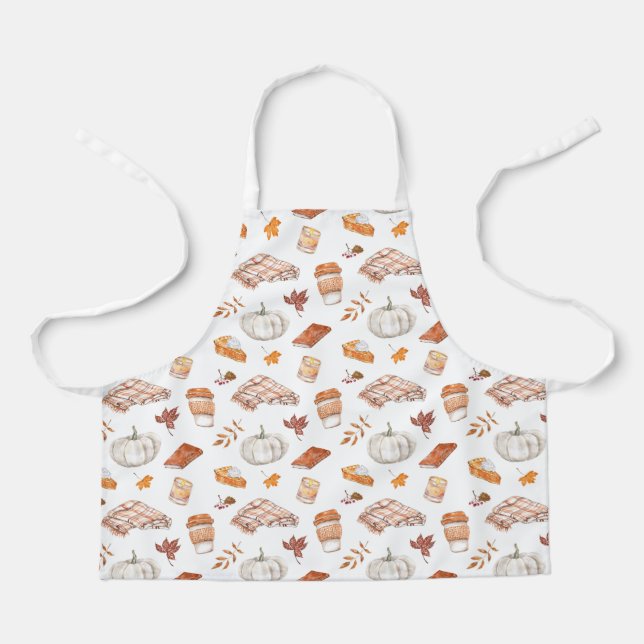 Cosy Autumn Essentials Watercolor Pattern Apron (Front)