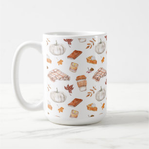 Cosy Autumn Essentials Watercolor Pattern Coffee Mug