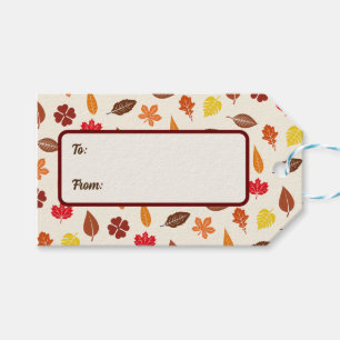 Cosy Autumn Fall Leaves Gift Tags